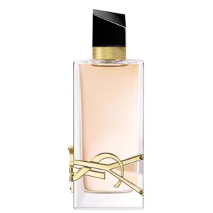 عطر ایو سن لورن لیبر ادوتویلت زنانه با شیشه کریستالی و لوگوی طلایی YSL