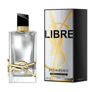 بوی عطر لیبر پلاتین و شیشه لوکس عطر YSL با لوگوی طلایی اورسایز