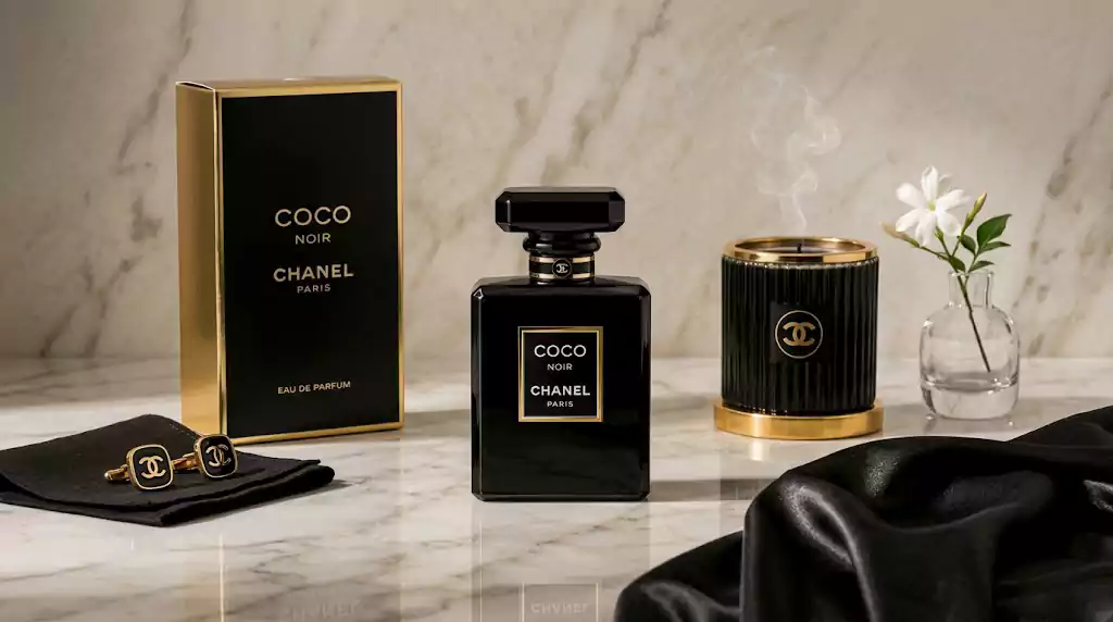 بطری مشکی و شیک عطر زنانه شنل کوکو نوآر مناسب قرارهای رسمی در هوای خنک